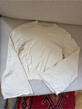 Solid & Striped Bell Sleeve Cream Long-Sleeve Sweater